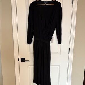 ModCloth Black Long Sleeve Wrap Dress